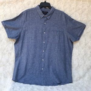 EUC Marc Anthony Blue Linen Buttoned down SzXXL